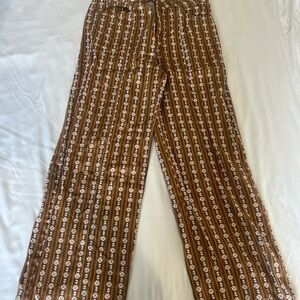 Brixton Brown and White Flare Jeans
